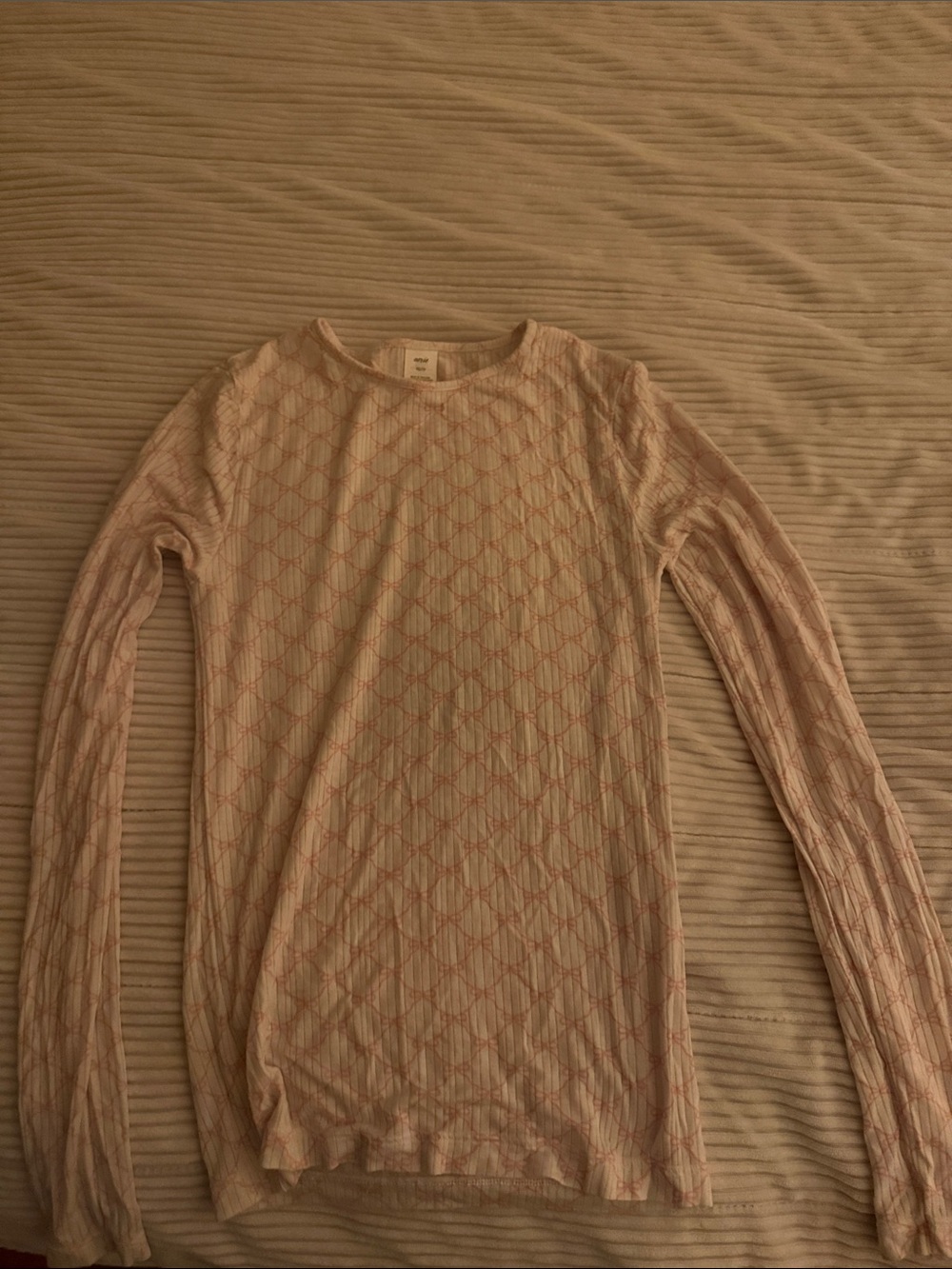 aerie xs long sleeve with pink bows